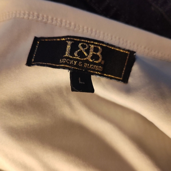 L&B Lucky And Blessed Sequence Women's Top Large Yellow Blue Purple - Picture 7 of 7